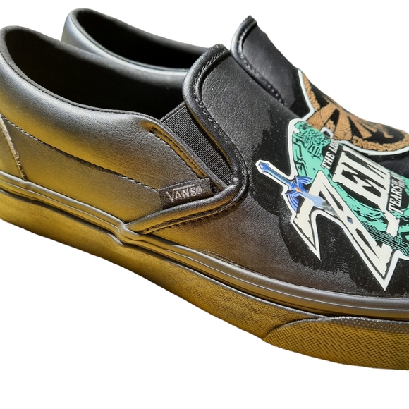 Vans Custom Glow in the dark Zelda Tears of the Kingdom black leather shoes 8.5 - Picture 15 of 16